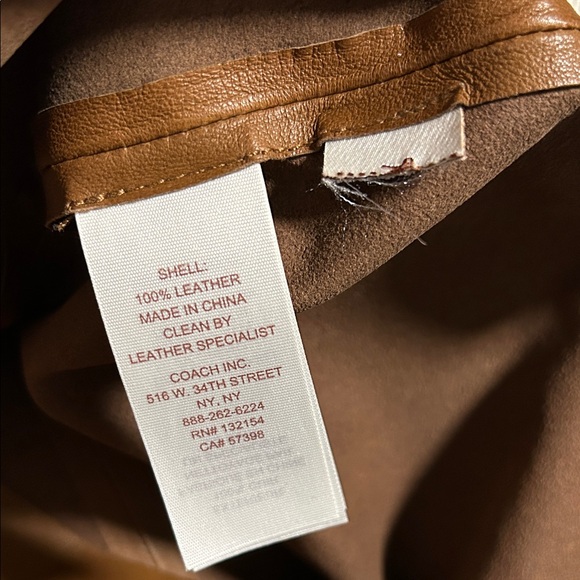 Coach Tan Leather Short Sleeve Top. Rare find. Size XS - Picture 6 of 6